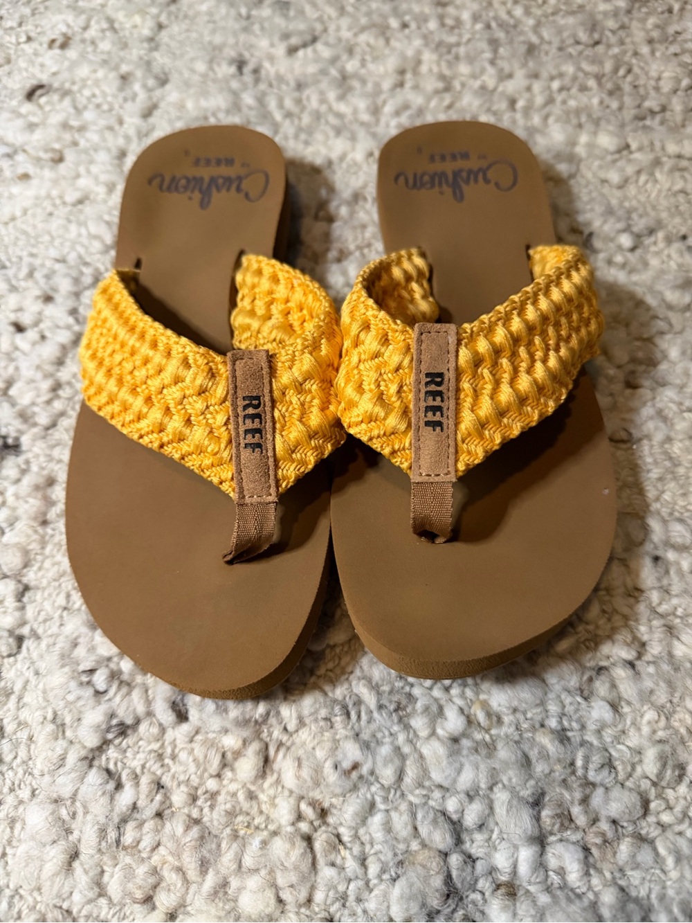 Reef Yellow Braided Thong Sandals